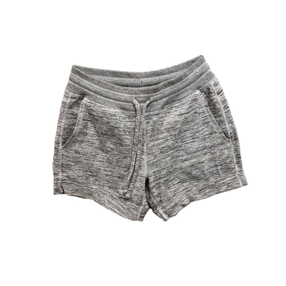 Small 90 Degree by Reflex Women's Knit Heather Gray Pull On Shorts Elastic Draws
